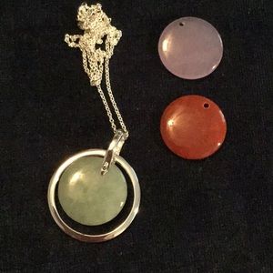 Sterling Interchangeable Jade Necklace